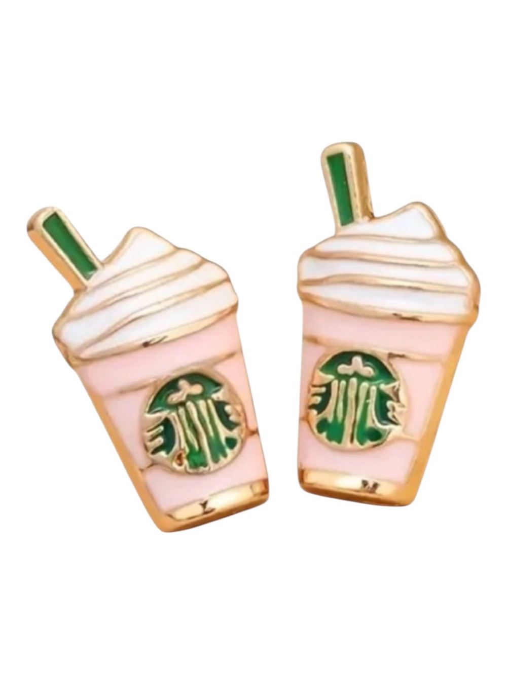 Pink Fashion Coffee Cup Shaped Stud Earrings